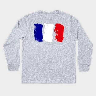 France Flag - Pencil Strokes Kids Long Sleeve T-Shirt